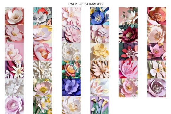 3D Birth Flower Paper Art Backgrounds