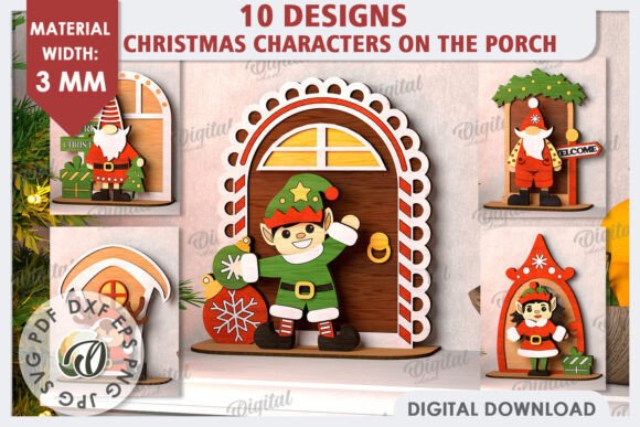 3D Christmas Characters LaserCut Bundle