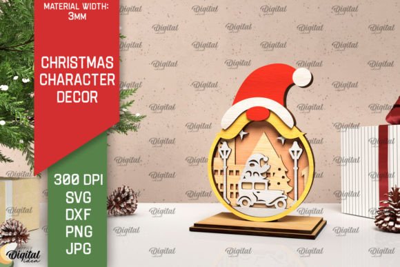 3D Christmas Gnome Decor Laser Cut
