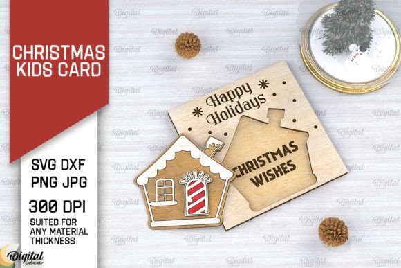 3D Christmas Kids Card Laser Cut: Festive Digital Designs