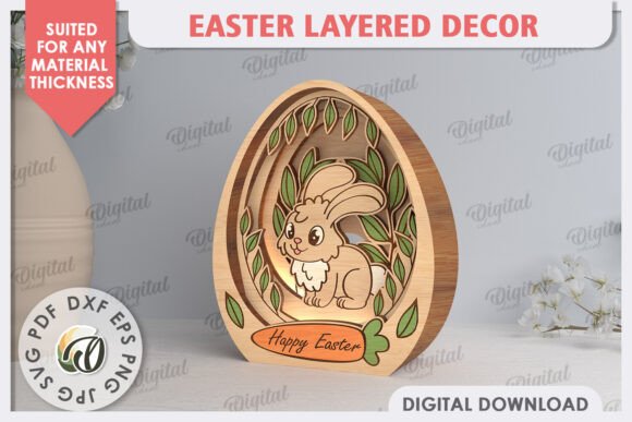 3D Easter Decor Laser Cut: Digital Easter Egg Designs