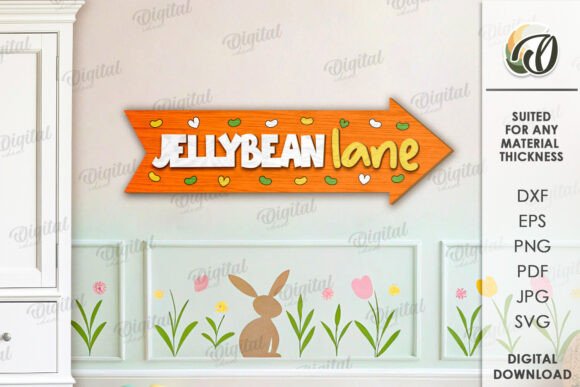 3D Easter Directional Sign Laser Cut Design