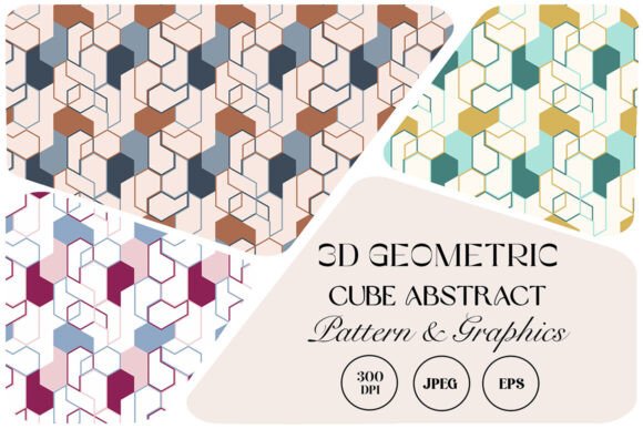 3D Geometric Cube Abstract Pattern