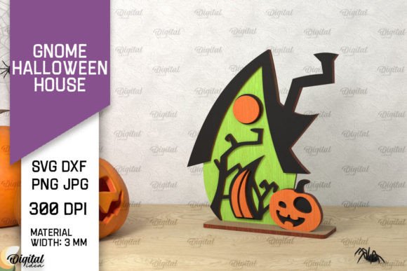 3D Gnome Halloween House Laser Cut Design