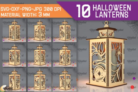 3D Halloween Lanterns Laser Cut Bundle