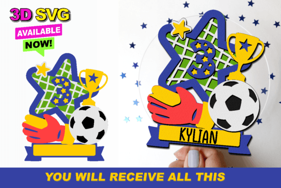 3D Soccer SVG for Cake Toppers and Crafts
