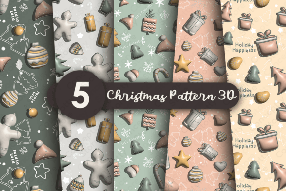 Cozy Christmas Pastel 3D SeamlessPattern