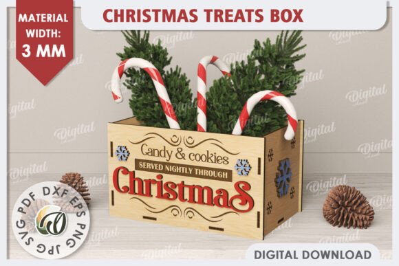 Create Magical 3D Christmas Treats Box Laser Cut Designs