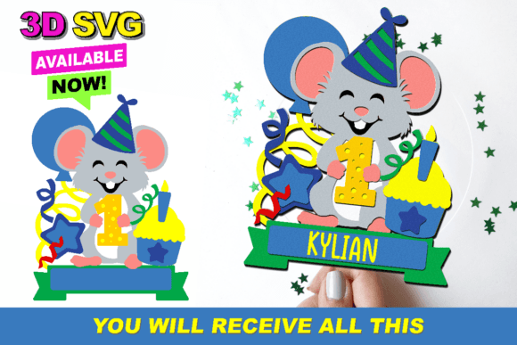 Create Whimsical Decor with Little Mouse Cake Topper 3D SVG