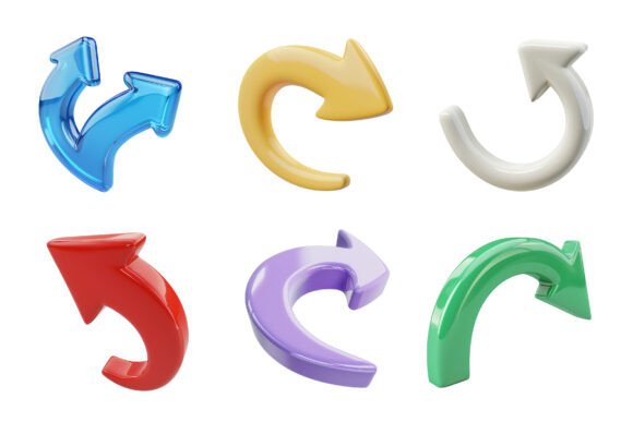Curved Direction 3d Arrow Clipart