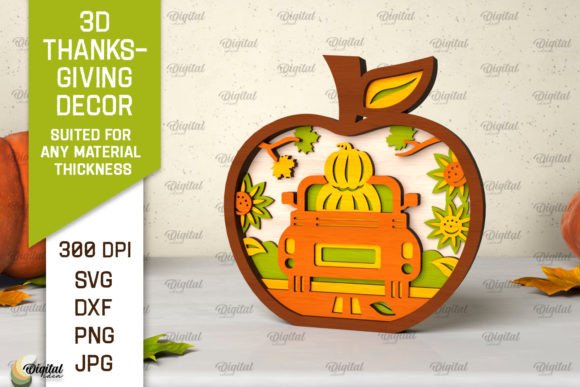 Elevate Your Autumn Crafts with 3D Thanksgiving Layered Decor Laser Cut