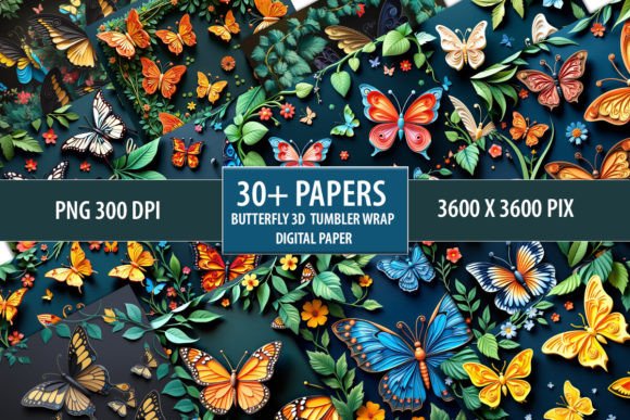 Elevate Your Designs with Butterfly 3D Tumbler Wrap Sublimation