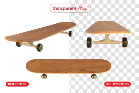 Skateboard PNG Transparent Isolated 3D