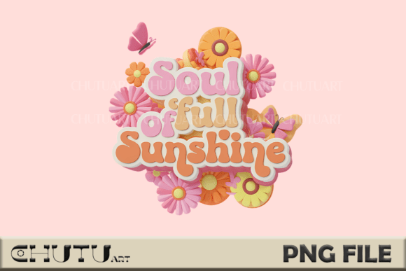 Soul Full of Sunshine: 3D Retro Groovy Design for Vibrant Projects