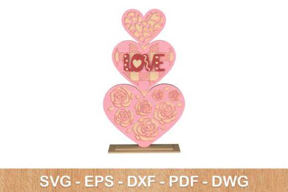Stacked Hearts 3D Valentine Decor