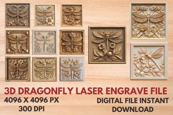 Stunning 3D Dragonfly Laser Engrave File for Creative Projects