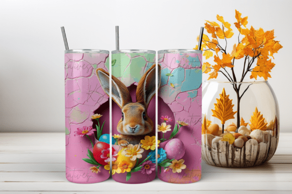 Stunning 3D Easter Bunny Tumbler Wrap for Spring Crafts